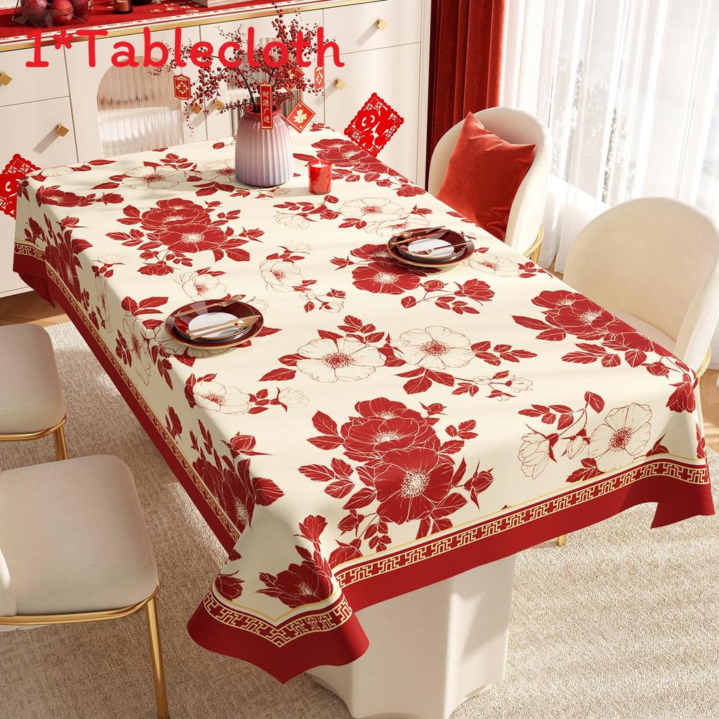 New Year Style Pvc Table Cover With Antioil Waterproof Material For Living Room Table Protection
