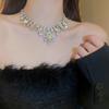 Shiny Rhinestone Crystal Necklace for Women Luxury Party Wedding Necklace Geometric Water Drop Collarbone Necklaces Jewelry