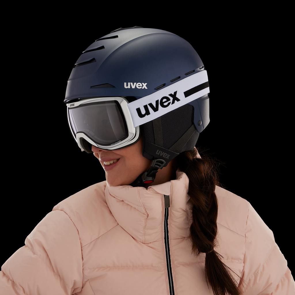 [UBEX] Ski Snowboard Goggles Unisex Polarized Dimmable Glasses Can Be Used Asian Fit Downhill 2100 VPX White Shiny Free Size