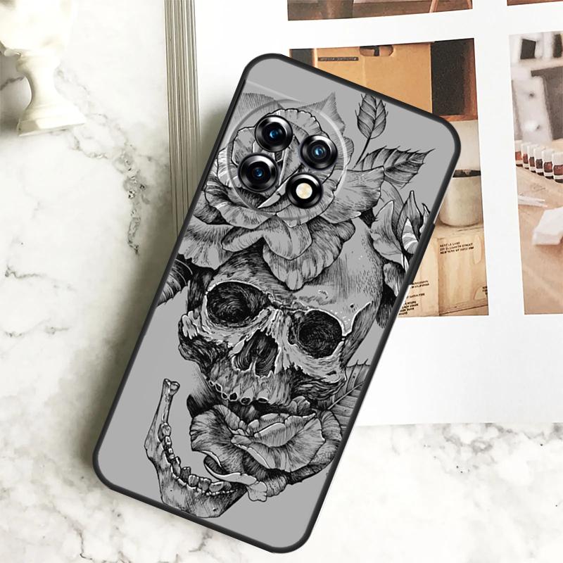 Gothic Skull Case For OnePlus 12 12R 11 9 10 Pro 10R 9R 8T 10T Nord CE 2 3 Lite 2T N10 N20 N30 CE4 Cover