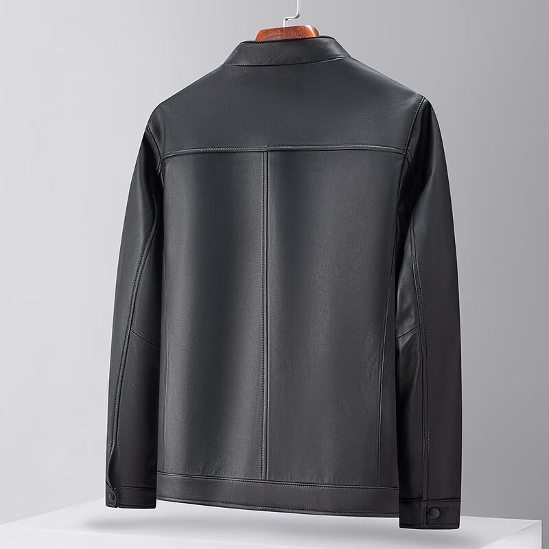 FAPAI Men's Stand-Collar Genuine Leather Jacket