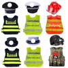 Uniformă de Polițist de Circulație și Pompier pentru Copii cu Vestă Reflectorizantă și Șapcă pentru Jocuri de Rol