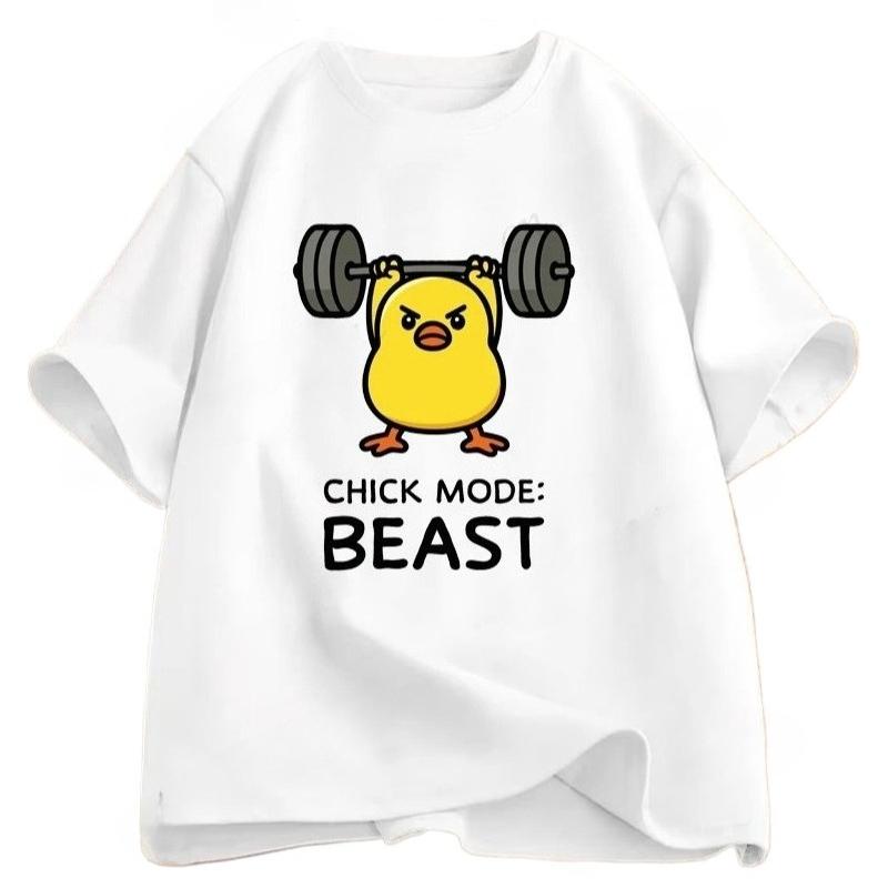 

Fun Womens Fitness Tshirts Humorous Duck Tshirts Cute Chick Weightlifting Tops Womens Fitness Tshirts Clothing Tops Y2K S