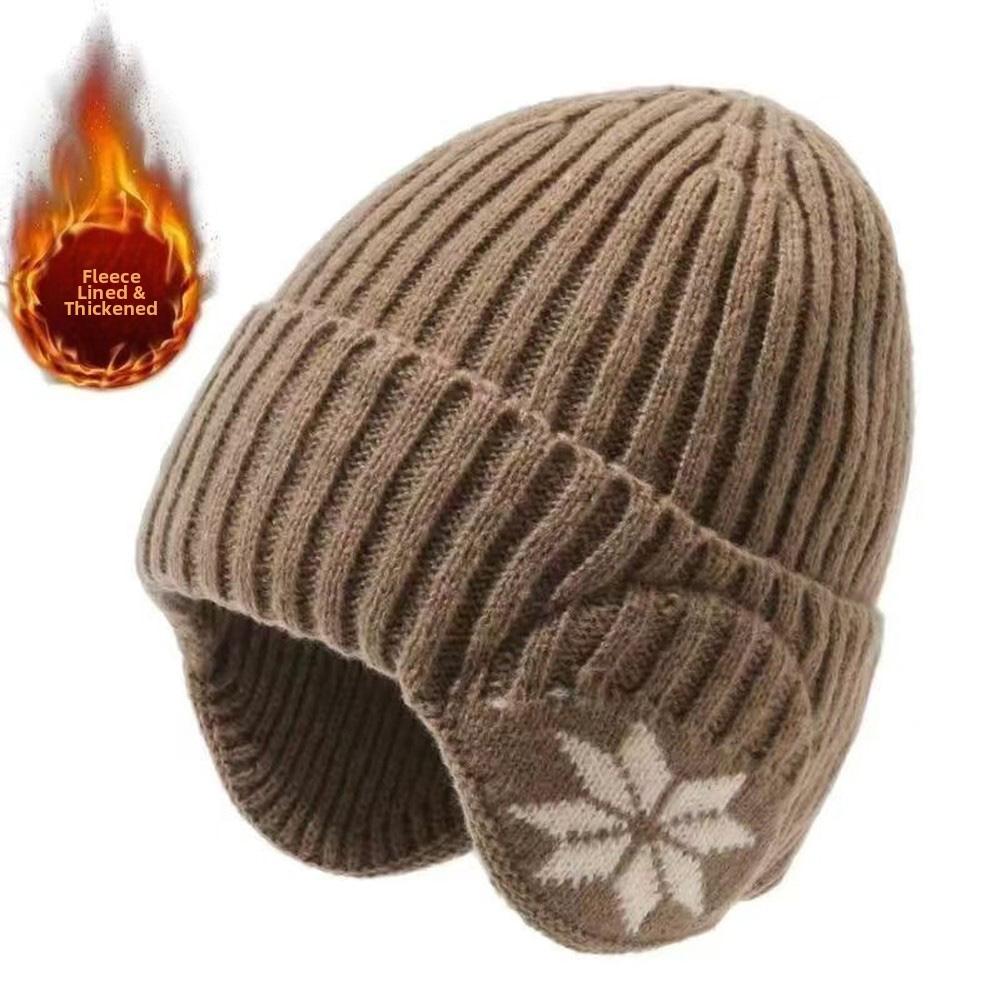 Cold Weather Protection Knitted Hat Windproof Earmuffs Winter Pullover Hat