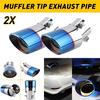 2xAUTO Car Muffler Tip Pipe Exhaust Stainless Steel Chrome Fit Effect 1.5 - 2.3"