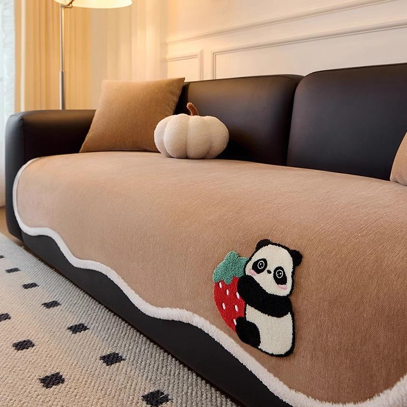 New Chenille Special-Shaped One-Piece Straight Row Four-Season Universal Non-Slip And Anti-Cat Scratch Cartoon Leather Sofa Pad