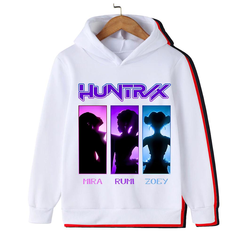 Fall and winter Kpop demon hunter children's hooded sweatshirt cute Kpop demon hunter tiger top Harajuku boys and girls