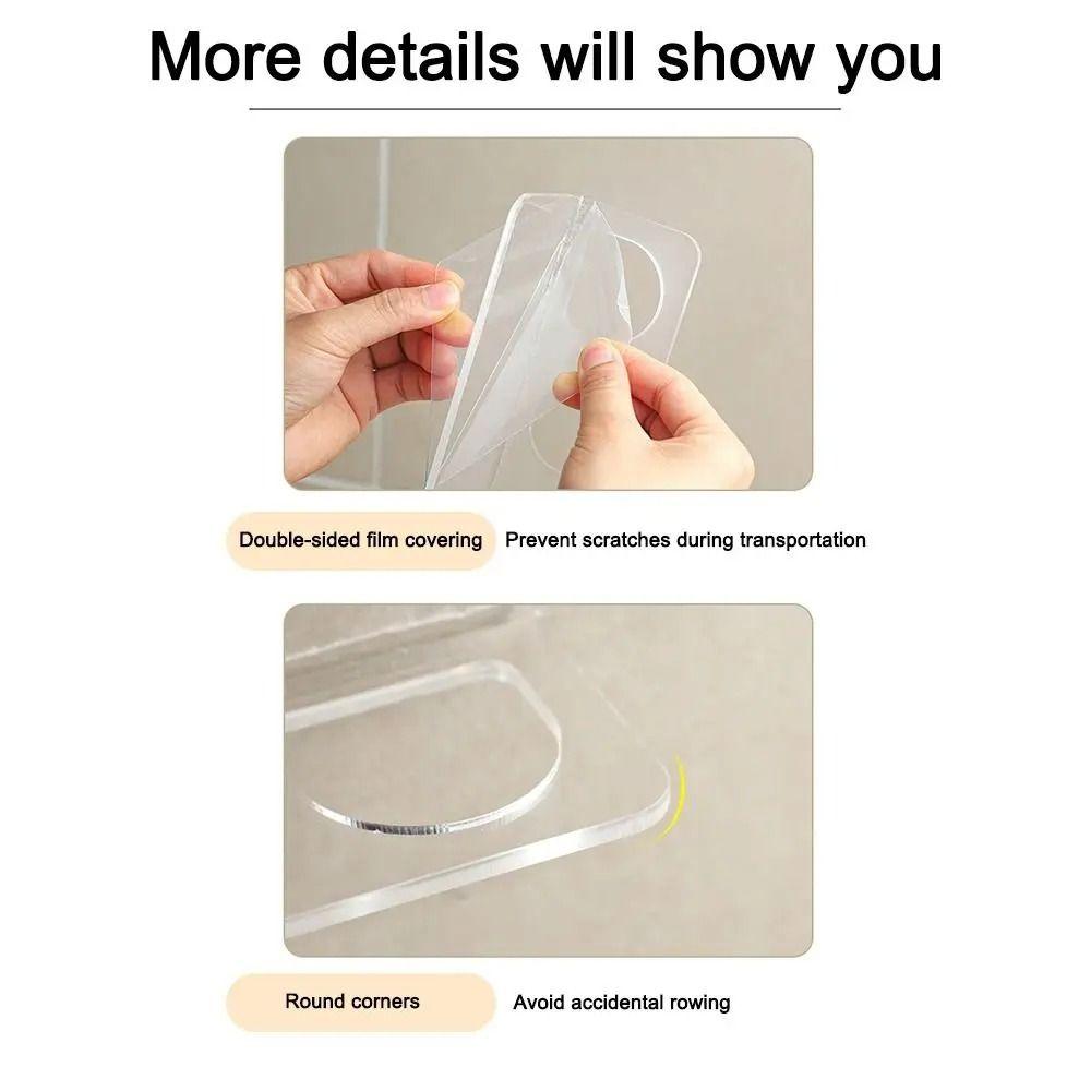 2Pcs Clear Hair Brushes Rack Wall Mounted Toilet Storage Shelf Bathroom Comb Holder  for Home