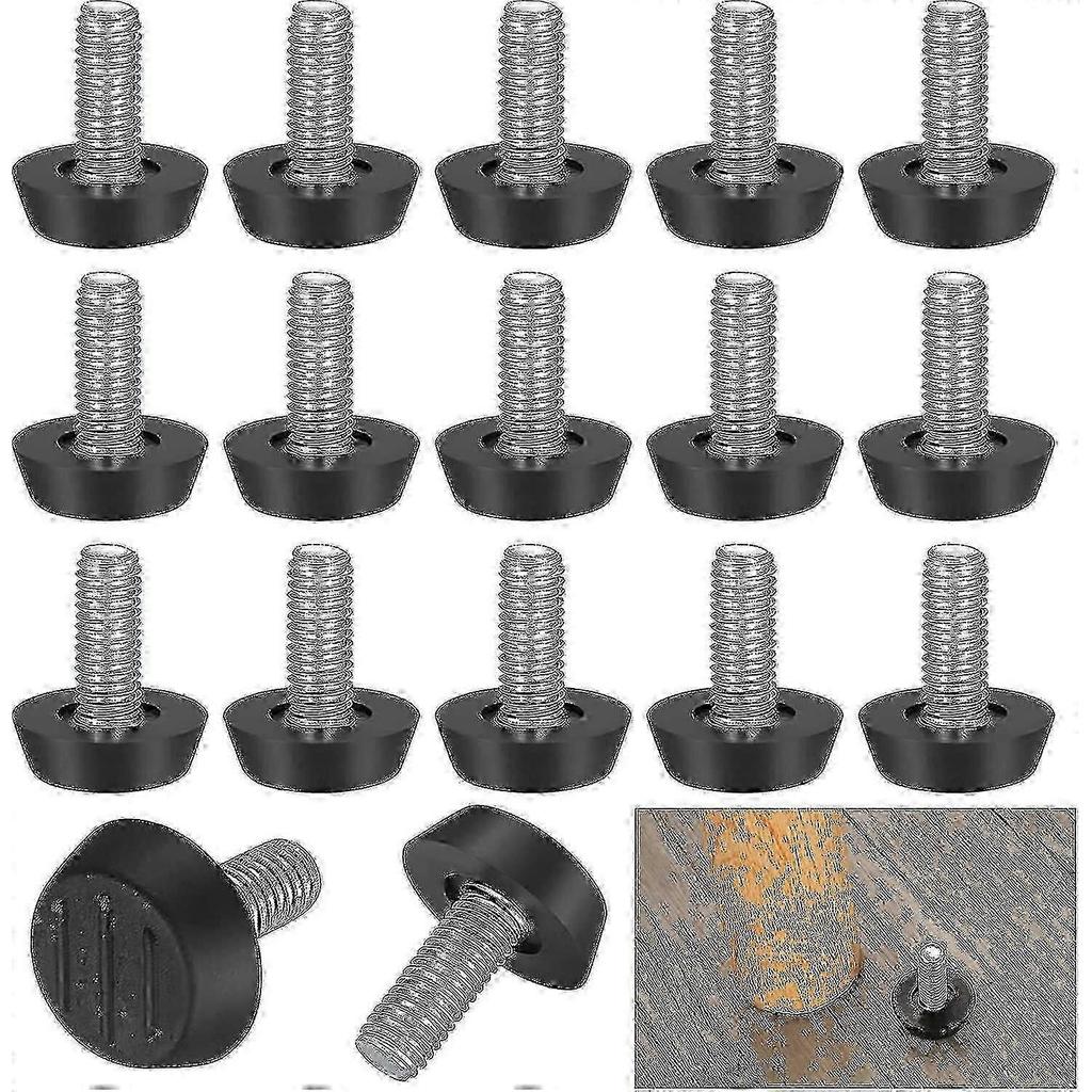 22 Pack Adjustable Furniture Leveling Legs, M8 X 20mm, Screw Leveling Feet, Floor Protector, Round Base, Chair Leg Screws - Sjue