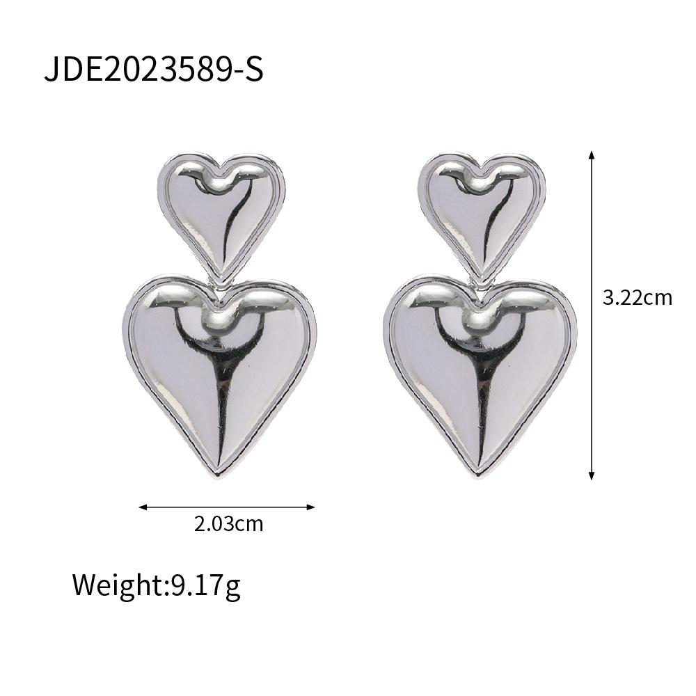 European and American ins Internet celebrity trend jewelry 18k gold-plated love pendant earrings simple design temperament fashion earrings