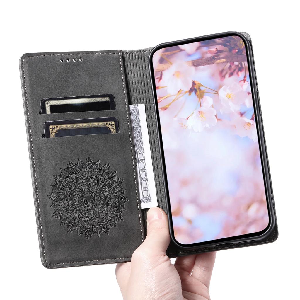 For Samsung Galaxy A55 5G Leather Case Mandala Flower Wallet Phone Cover