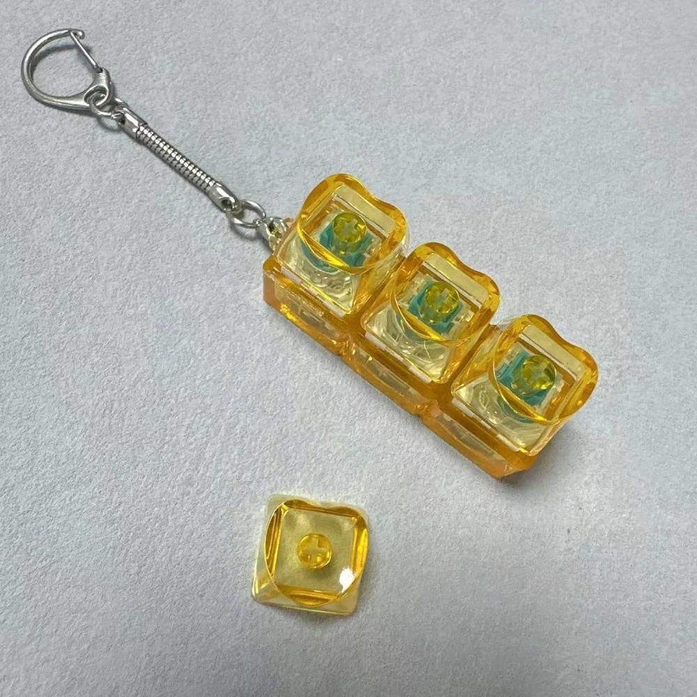 New 2/3/4 Keys Keyboard Keychain Key Button Pass The Time Keycap Keychain Transparent Stress Relief Pinch Adult