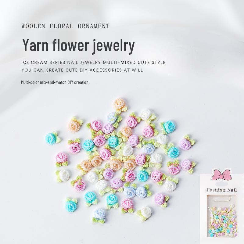 

Colorful 3D Rose Nail Art Accessories: Set of 50 Flat Bottom Resin Flowers