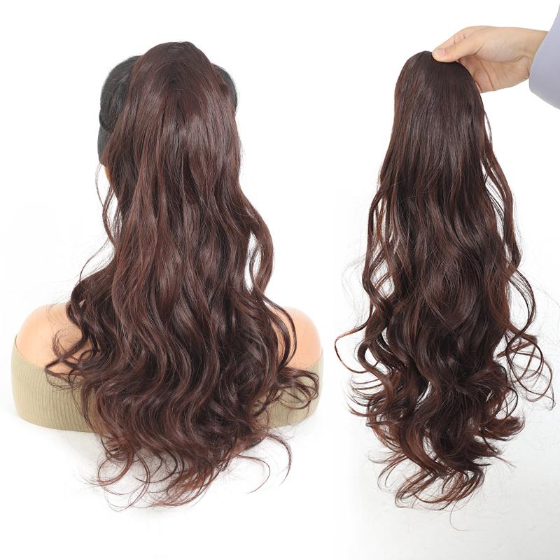Long curly hair ponytail Ponytail Extension Straight Drawstring Pony Tails Hair Extensions Long 22 inch Synthetic Fake Ponytails Natural