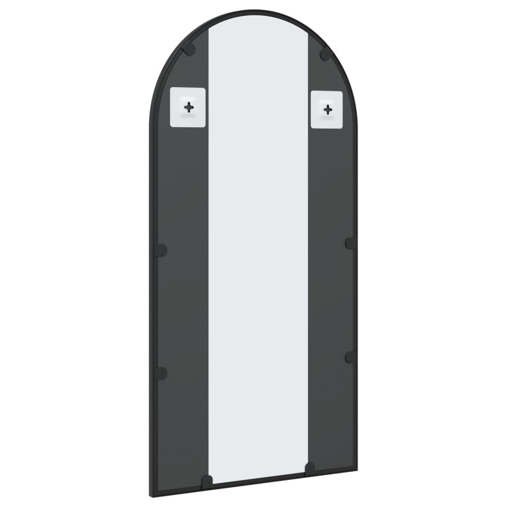 Wall Mirror Black 40x80 cm Curved Iron
