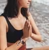 Vajra Pestle 108 Beads Howlite Matte Onyx Power Stone Necklace Prayer Quadruple Rosary for Men Women [Coai]