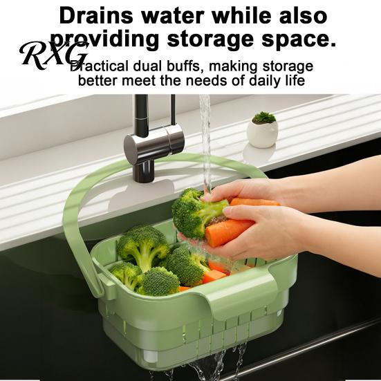 Quick Drying Kitchen Gadget Hanging Sink Drain Basket, Foldable Stretchable Colander, Space Saving Food Basket Strainer, Multi-functional Faucet