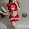 Bunny Christmas Dress Cute Plush Sexy Slim Sex Underwear Velvet Uniform Set 1