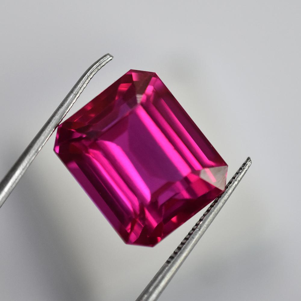25Ct CERTIFIED Natural Pink Sapphire 15x13mm PERFECT Emerald Cut Loose Gemstone
