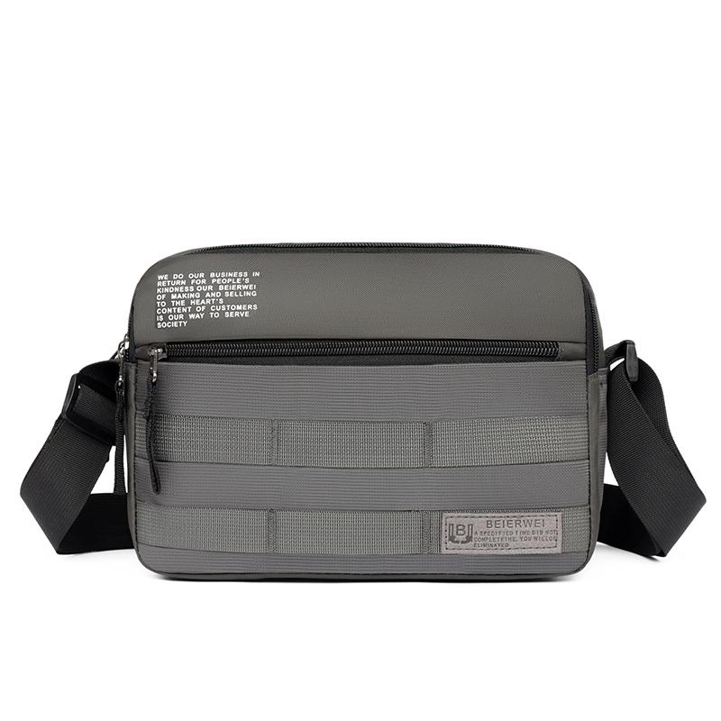 

Мужская легкая сумка кроссбоди многослойная нейлоновая повседневная модная деловая поездка прочная сумка на плечо со съемным ремнем серый