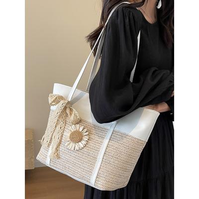 Spring and Summer Large Capacity Tote Bag for Women New High-end Textured Shoulder Bag for College Students' Class Commuting Bag