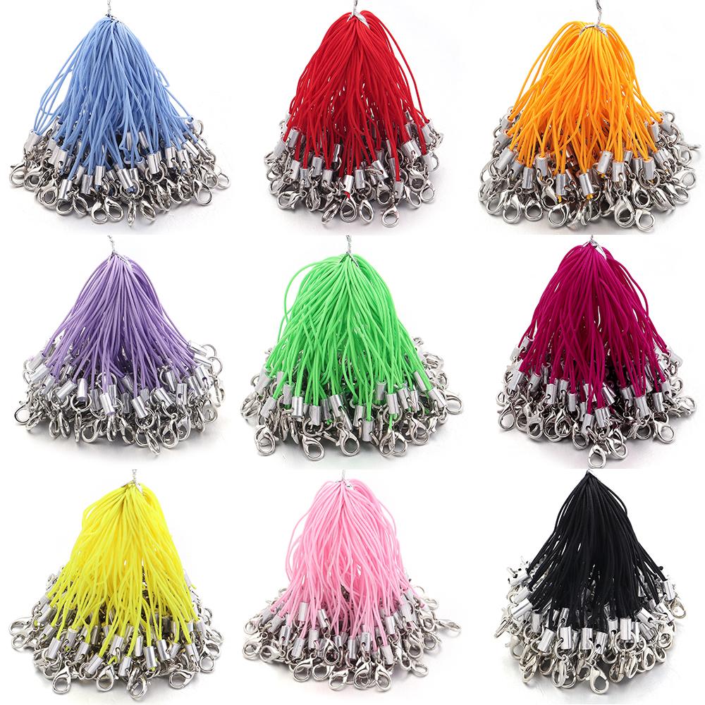 20/100Pcs Lanyard Lariat Strap Cords Lobster Clasp Rope Keychains Hooks Mobile Set Charms DIY Keyrings Bags Key Ring Accessories