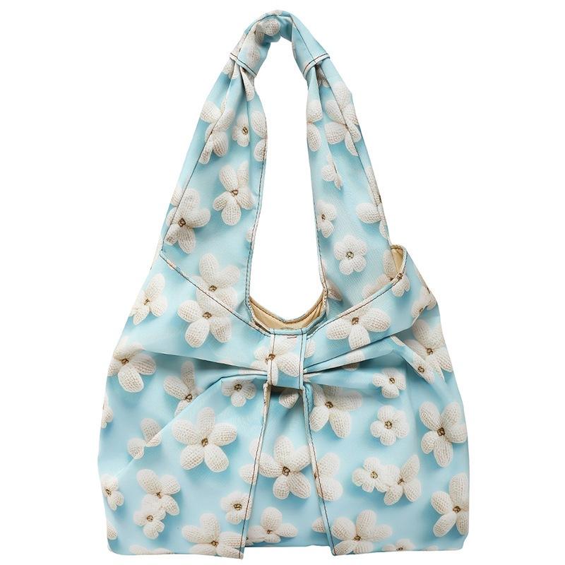 

Пасторальная сумка с цветочным принтом Сумка-тоут, Сумка-карман Модная и простая сумка на запястье синий