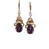 Elegant Purple Shiny Water Drop Earrings - Stylish High-End Ear Drops for Women