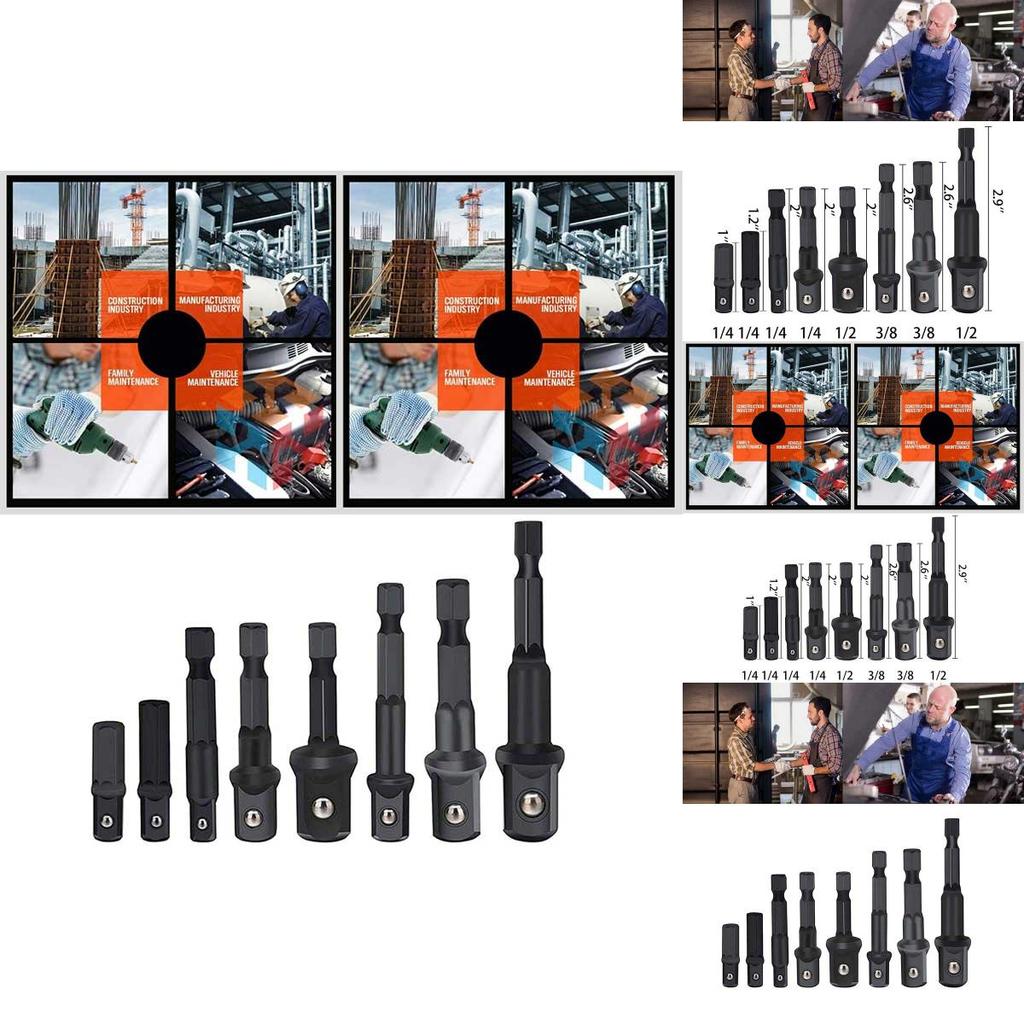 Versatile 8pc Impact Socket Adapter Kit For 1/4 Inch 3/8 Inch 1/2 Inch Drives