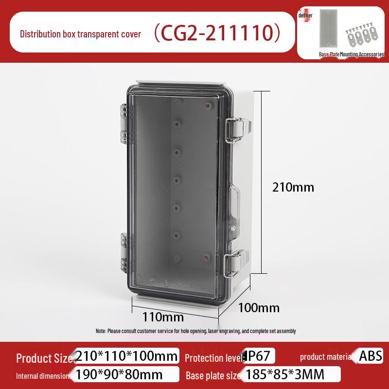 Outdoor X2 Waterproof ABS Junction Box with Transparent Cover