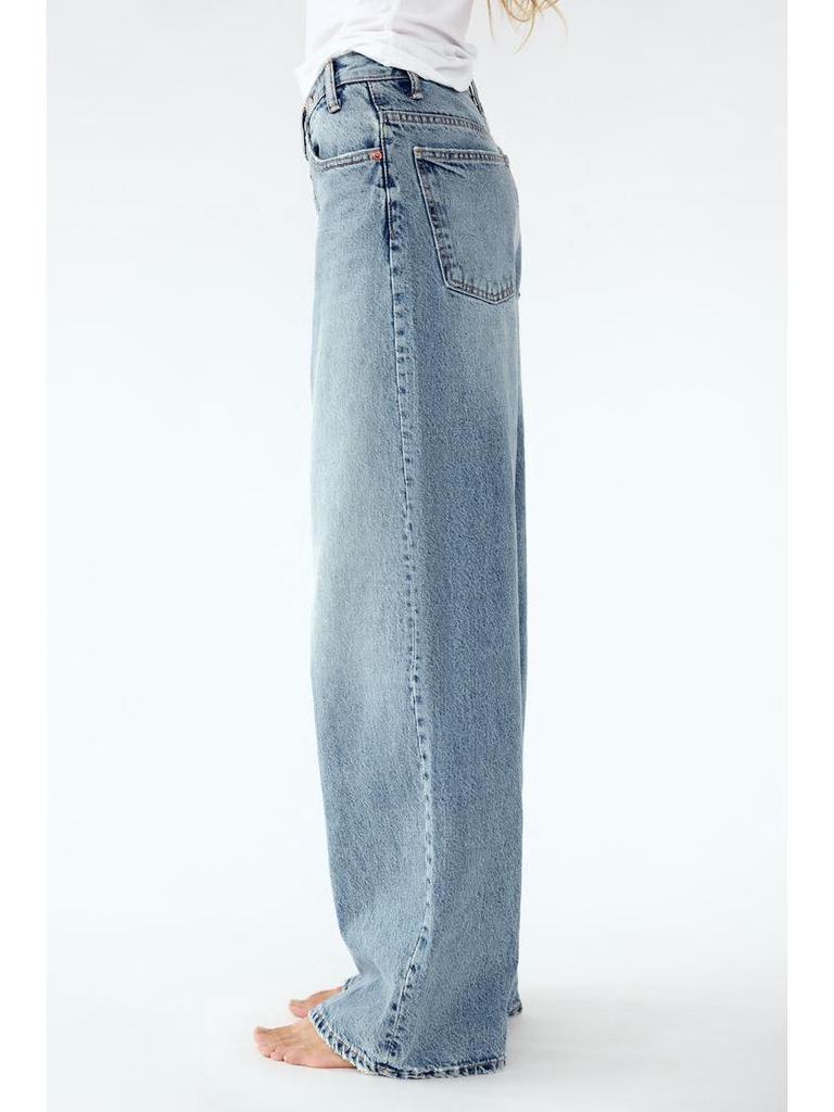 European & American Women's High-Waisted Personality Straight-Leg Jeans