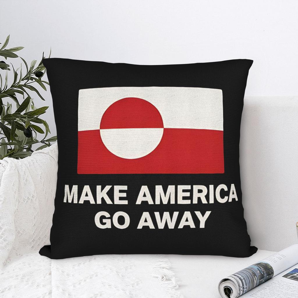 MAGA Funda de Almohada Cuadrada Fundas de Cojín Groenlandia Funda de Almohada Decorativa Divertida de Poliéster para el Hogar 18x18