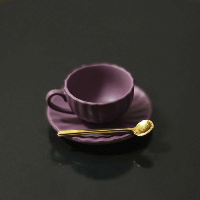 3Pcs/Set 1:12 Dollhouse Mini Furniture Model Diy Access Coffee Cup Saucer Spoon