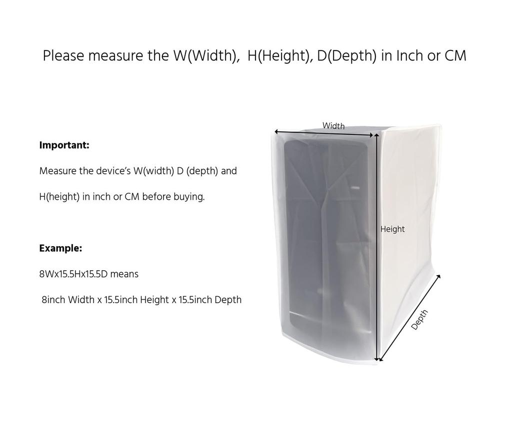 CPU Dust Cover Large CPU Computer Desktop Gaming PC Mid Tower Full Body Protective Cover Case Adjustable Solid Cord Tight Rope Black