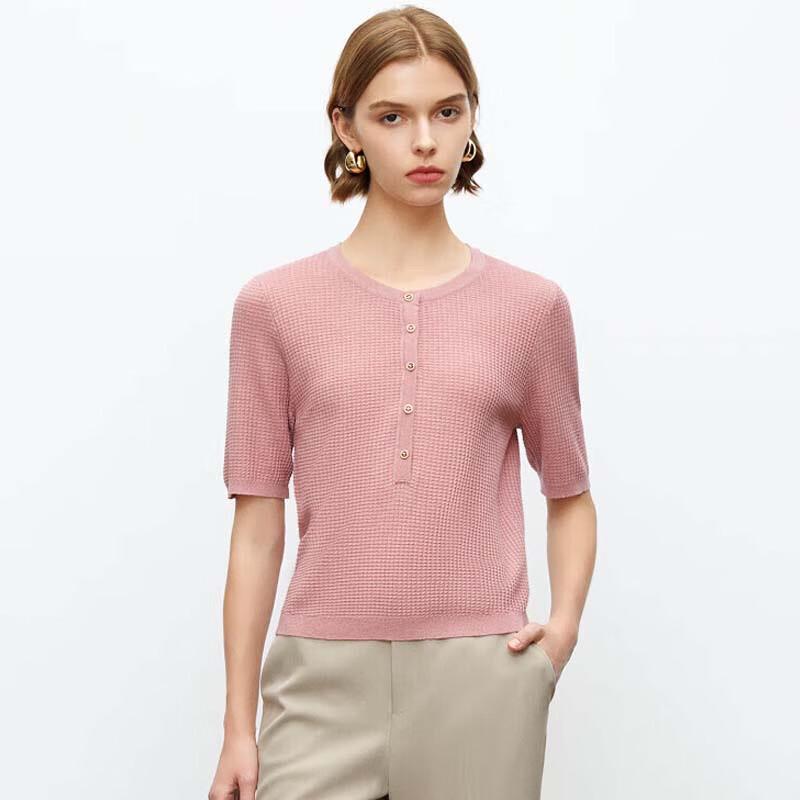 

JESSIE Women s Casual Pineapple Knit Short Sleeve Top S