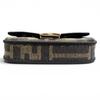 Great FENDI Nano bucket FF Logo Metal Zucca Pattern 2-Way Chain Shoulder Pouch Used