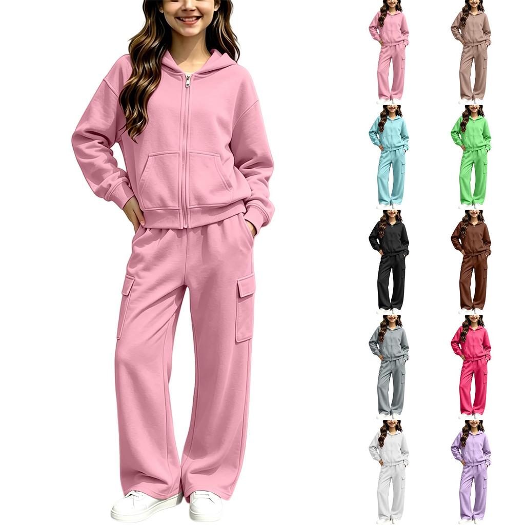 Boys Girls Hooded Sweatshirt and Tracksuit Set for Big Kids Casual Sports