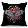 Vintage Motorcycle Club New York Motor Race Funky Throw Pillow Case Black Letter Print Live Fast Die Young Sofa Cushion Cover
