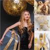 Cinta Dorada, 40 mm x 44 Metros(50 Yardas) Cinta Ancha, Cintas Gruesas de Satén Dorado para Envolver Regalos, Lazo para el Cabello, Floristería, Manualidades, Costura, Coche (22M/Rollo)