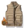 Men Winter Fleece Sleeveless Jacket Vest Stand Collar Windbreaker Waterproof Plus Size Waistcoats Clothing