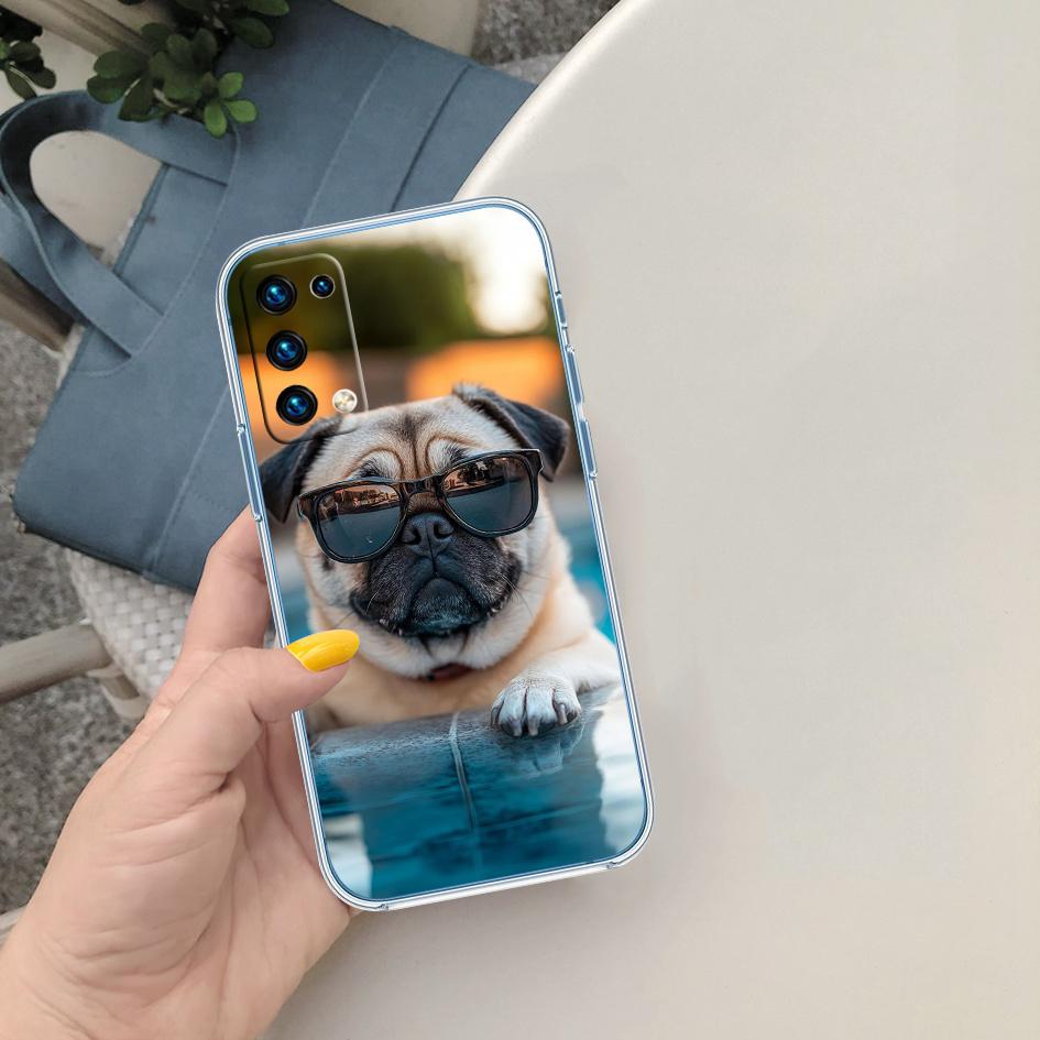 LO27 Niedliche Mops Hund Handyhülle für LG K22 K30 K40 K40S K41 K42 K50 K50S K51 K51S K52 K61 K62 K71 K92 Q60 Q61 V40 V50 V60
