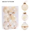 6 Stück Transparentes Weihnachtskugel-Set Xmas-Kugel-Ornamente Weihnachtsbaum DIY Garn Geflochtenes Design Trockenblumenkugel-Dekoration