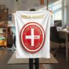 Custom Name,Denmark National Football Team Printed Flannel Blanket, soft throw for bedroom sofa, washable, Christmas present, great gift.