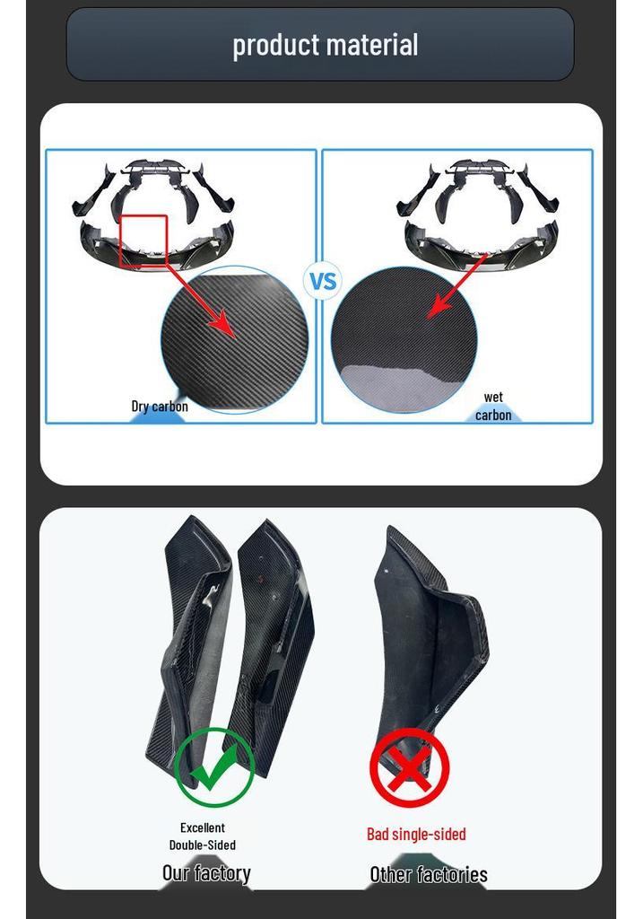 McLaren 720S Carbon Fiber Kit (2017-2021): Front Lip, Rear Lip, Side Skirts, Rear Wing, Fenders