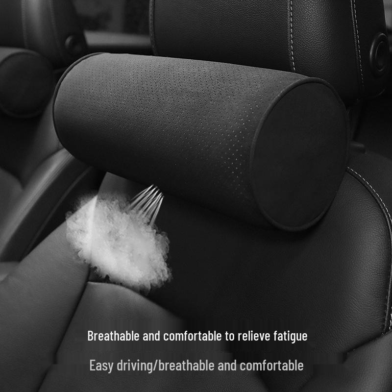 Uniwersalna Para Poduszek z Zamszu na Szyję i Podparcie Lędźwiowe do Fotela Samochodowego