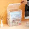 1 Large Capacity Desktop Storage Box, Stackable Clamshell Box, Suitable For Bathroom, Kitchen, Office, Transparent Storage Box