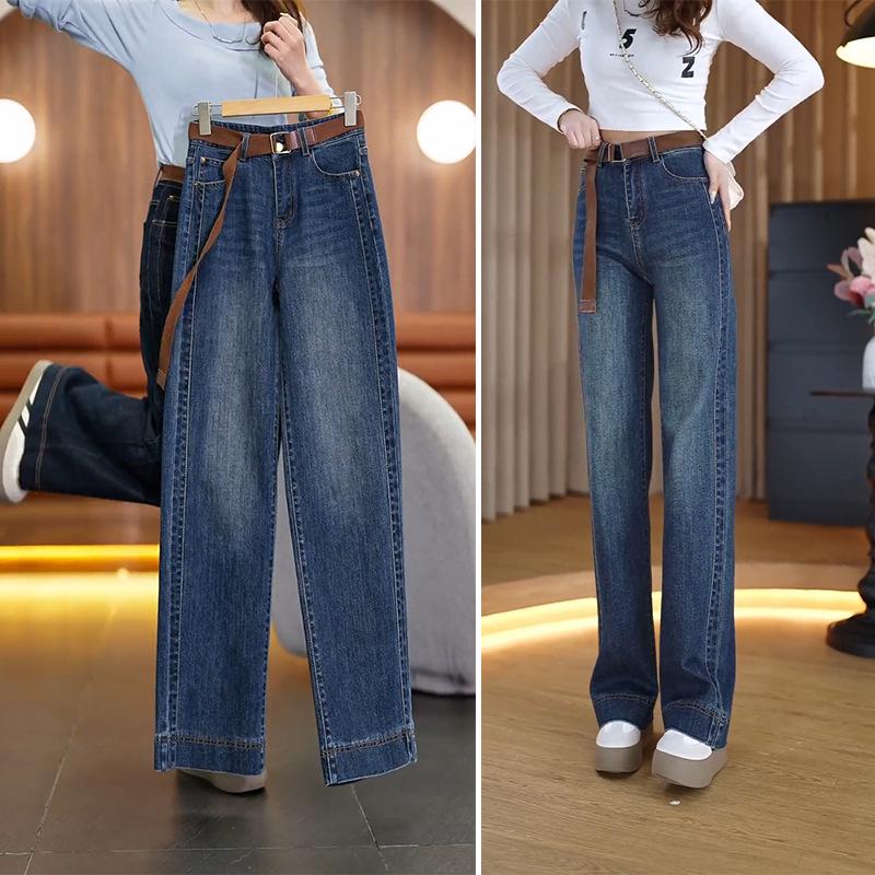 

Women s Retro High-Waisted Wide-Leg Jeans - Slimming, Straight Cut for Spring/Autumn 2025 XL /29 [115-125 lbs]