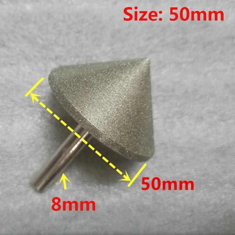 1Pcs 20-60mm Electroplated Cone 90 Dregree Diamond Chamfer Grinding Head  For Stone Glass Ceramics Chamfering Head Polishing