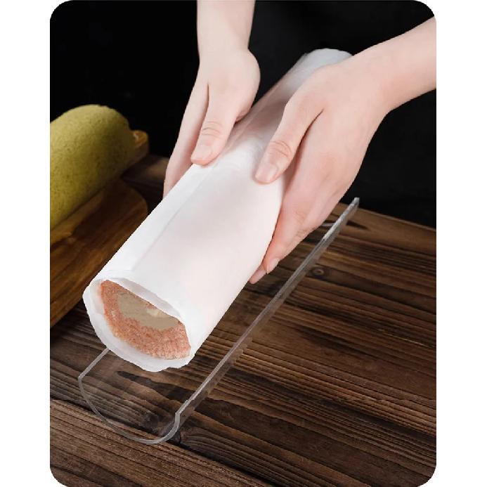Zackoo 30cm Cake Roll Shaping U-shaped Mold Thickened Transparent Acrylic Swiss Roll Refrigerated Retainer Pastry Baking Tool