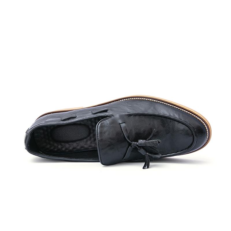 Fashion Original Classic Men's Black Leather Shoes Handmade Tassel Wedding Loafers for Men Comfortable Soft Sole Casual Flat Shoes 38-47